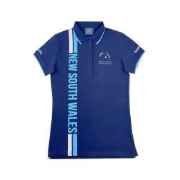 Large quantity of custom-made royal blue women's polo shirts, custom-made short-sleeved front panel with printed LOGO, five-button chest P1549 Large quantity of custom-made royal blue women's polo shirts, custom-made short-sleeved front panel with printed LOGO, five-button chest P1549